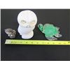 Image 7 : Qty 3 Figurines: 2 Owls & Turtle, Misc Sizes
