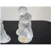 Image 3 : Qty 2 Lalique Cristal Paris Frosted Glass Angel Figurines, Misc Sizes