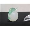 Image 2 : Qty 3 Figurines: Baccarat Dolphin, Fish w/ Maker's Tag & Egg, Misc Sizes