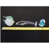 Image 7 : Qty 3 Figurines: Baccarat Dolphin, Fish w/ Maker's Tag & Egg, Misc Sizes