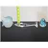 Image 8 : Qty 3 Figurines: Baccarat Dolphin, Fish w/ Maker's Tag & Egg, Misc Sizes