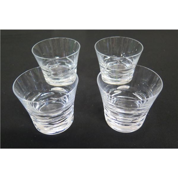 Qty 4 Baccarat France Glasses 4.5"dia, 3.5"H