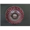 Image 2 : Red Glass Bowl w/ Pinwheel Cut-Out Design 9"dia, 5"H