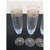 Image 2 : Qty 6 Stemmed Champagne Flutes w/ Floral Design 9"H