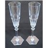 Image 1 : Qty 2 Stemmed Baccarat Champagne Flutes on Hexagon Base 9.5"H