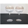 Image 2 : Qty 2 Stemmed Wine Goblets Signed by Artist 4"dia, 9"H