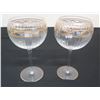 Image 1 : Qty 2 Stemmed Wine Goblets Signed by Artist 4"dia, 9"H