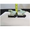 Image 8 : Qty 2 Carved Horse Figurines on Black Bases 3.5" x 2.75"H