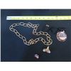 Image 8 : Metal Chain, Flag Pin, Ring w/ Stones & Necklace, Misc Sizes