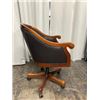 Image 2 : Rolling Wooden Chair w/ Upholstered Back & Seat 24" x 16" x 36"H