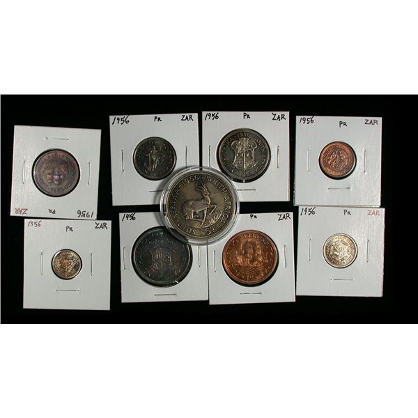 South Africa 1956 Proof Set of 9 Coins