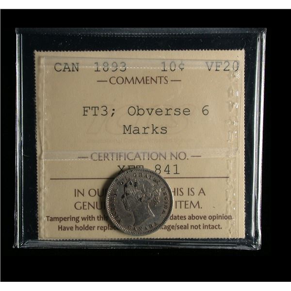 1893 Ten Cents, Flat Top 3