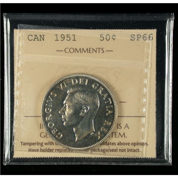 1951 Fifty Cents, ICCS Specimen-66