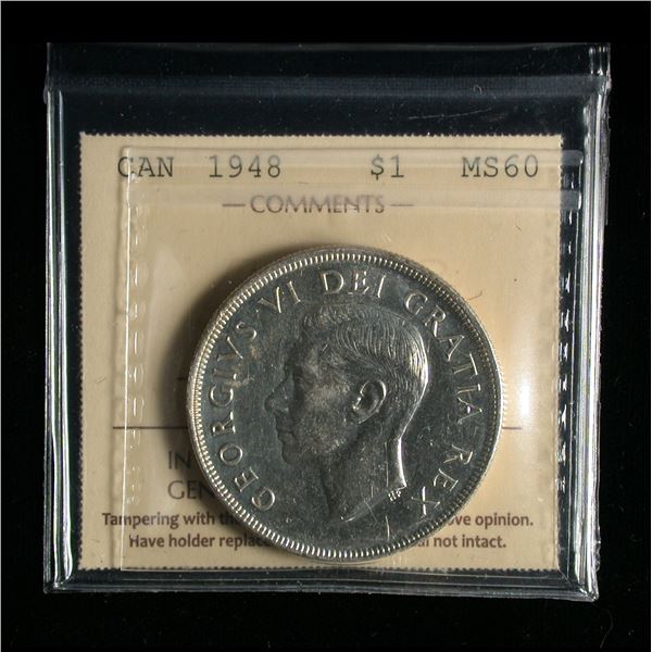 1948 One Dollar, ICCS MS-60