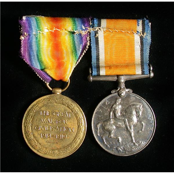 Canada WWI Medal Pair to Baldey