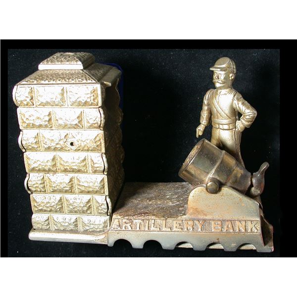 Artillery Bank Bronze Mechanical Bank
