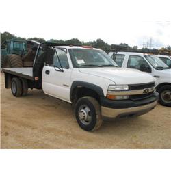 2002 CHEVY 3500 S/A FLATBED TRUCK