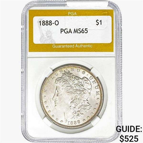 1888-O Morgan Silver Dollar PGA MS65
