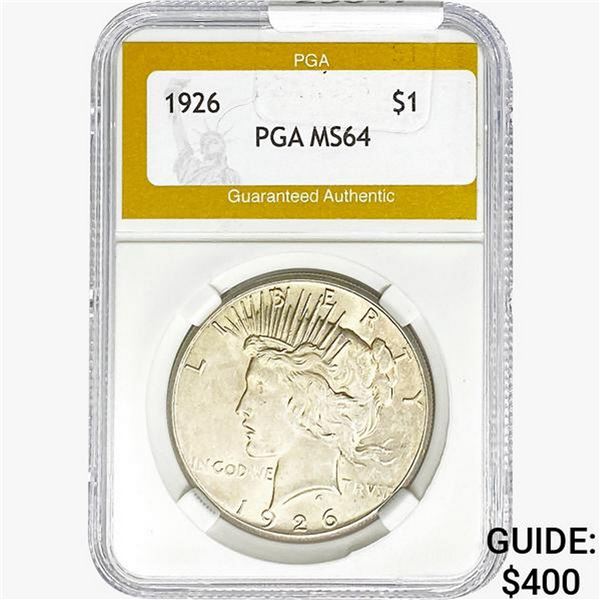 1926 Silver Peace Dollar PGA MS64