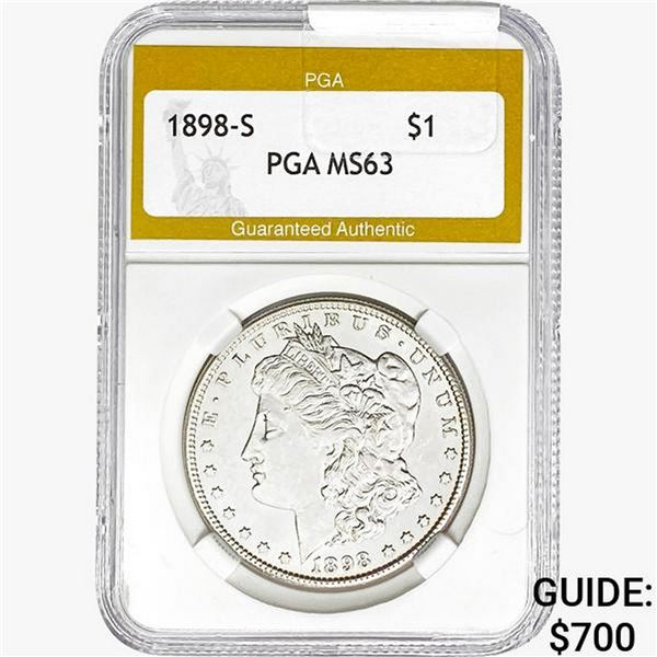 1898-S Morgan Silver Dollar PGA MS63