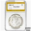 Image 1 : 1882-CC Morgan Silver Dollar PGA MS64