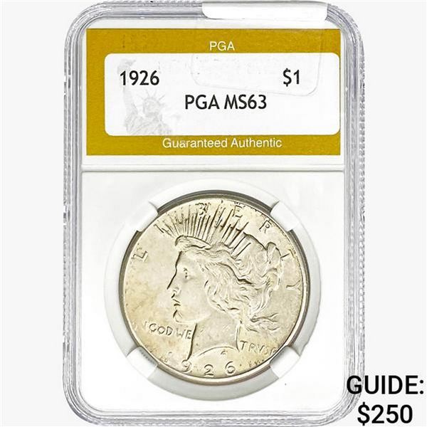 1926 Silver Peace Dollar PGA MS63