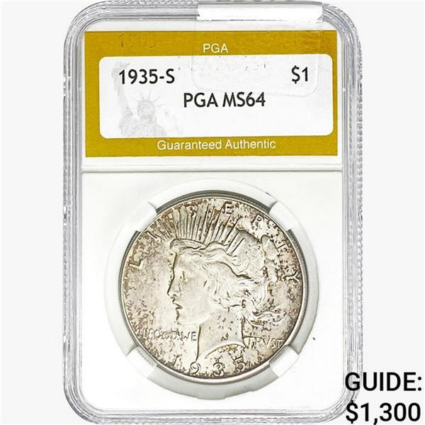 1935-S Silver Peace Dollar PGA MS64