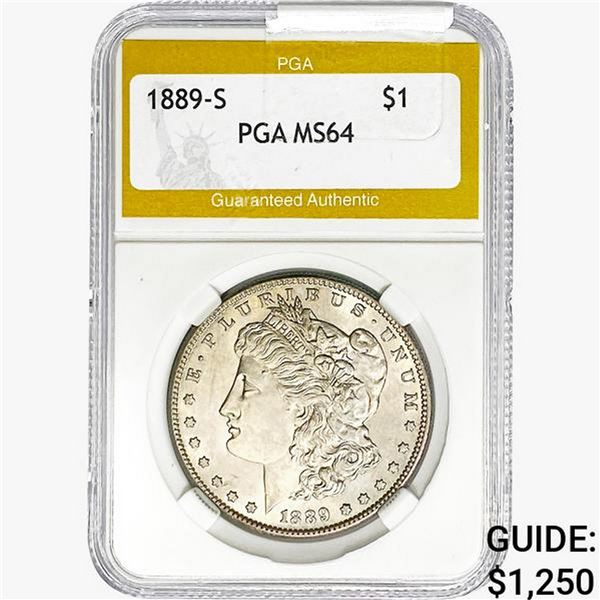 1889-S Morgan Silver Dollar PGA MS64