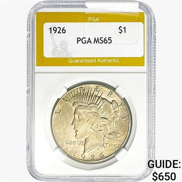 1926 Silver Peace Dollar PGA MS65
