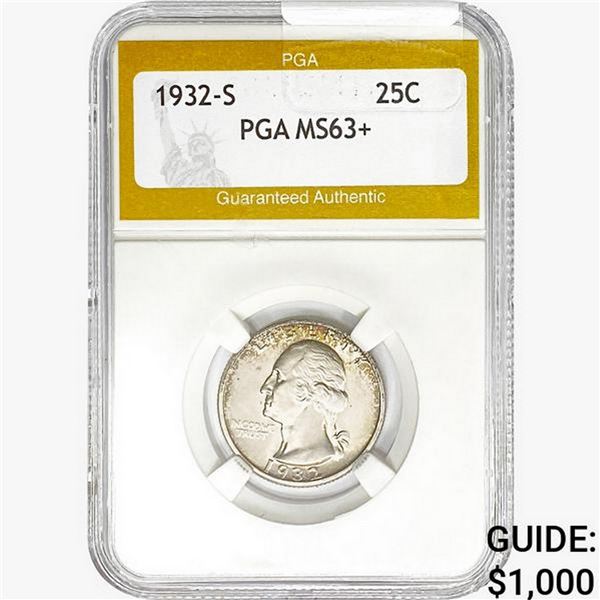 1932-S Washington Silver Quarter PGA MS63+