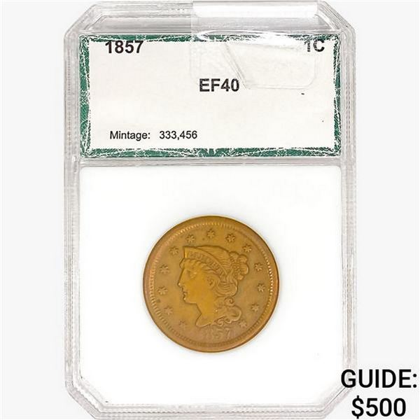1857 Braided Hair Large Cent PCI EF40
