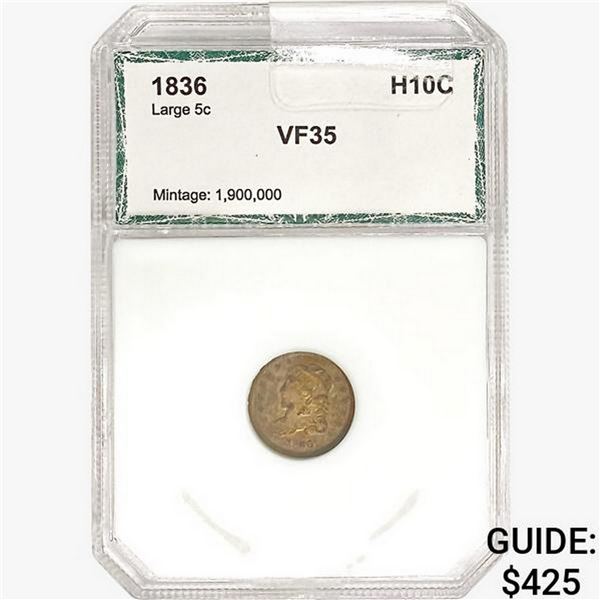 1836 Capped Bust Half Dime PCI VF35