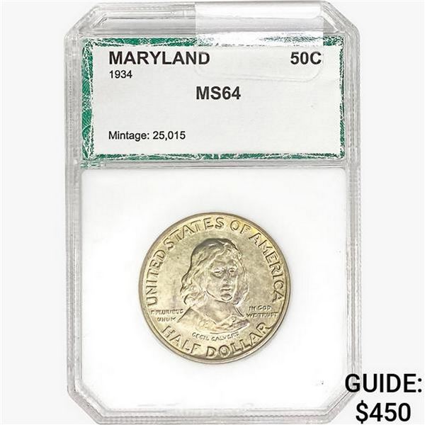 1934 Maryland Half Dollar PGA MS64
