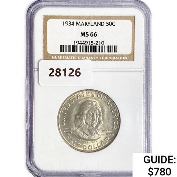 1934 Maryland Half Dollar NGC MS66