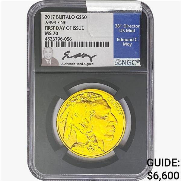 2017 $50 1oz AGB NGC MS70