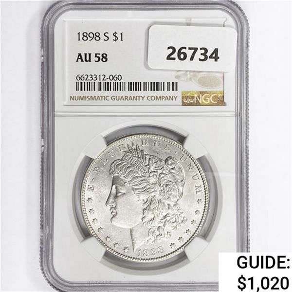 1898-S Morgan Silver Dollar NGC AU58