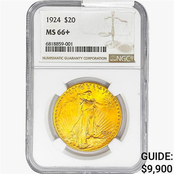 1924 $20 Gold Double Eagle NGC MS66+
