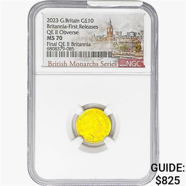 2023 1/10oz G.B. 10 Pounds Queen NGC MS70