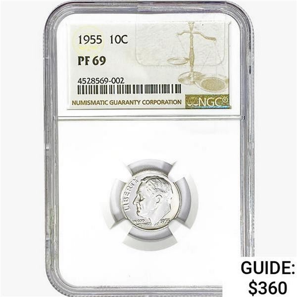 1955 Roosevelt Dime NGC PF69