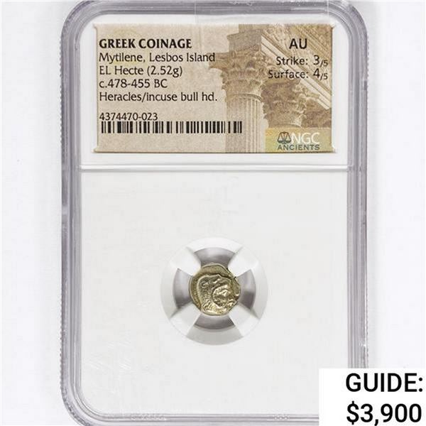 c.478-455 BC Greek EL Hecte NGC AU3/4