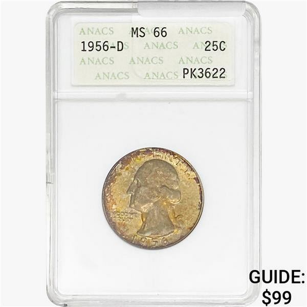 1956-D Washington Silver Quarter ANACS MS66