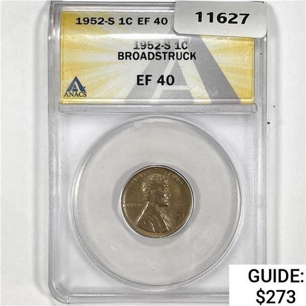 1952-S Wheat Cent ANACS EF40