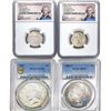 Image 1 : 1881-2020 [4] 2 5C, 2 Silver $1 NGC/PCGS