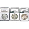 Image 1 : 1881-1924 [3] US Silver Dollars PCI/NGC MS
