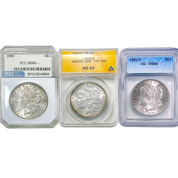 1882-1900 [3] Morgan Silver Dollar  MS62/65/65+