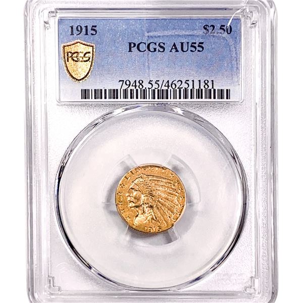 1915 $2.50 Gold Quarter Eagle PCGS AU55