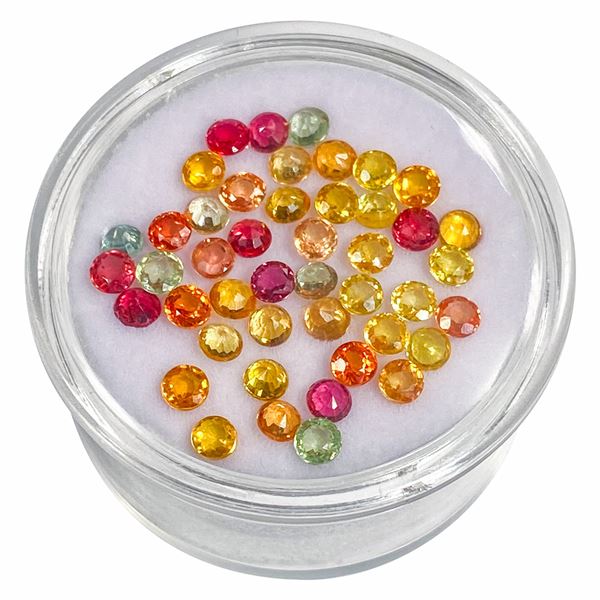 Natural Loose 4.51 CTW Round Faceted multicolor Sapphires