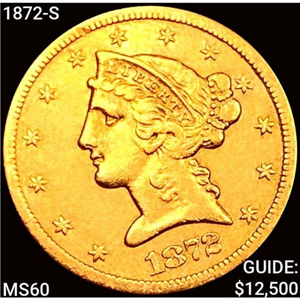 1872-S $5 Gold Half Eagle UNCIRCULATED