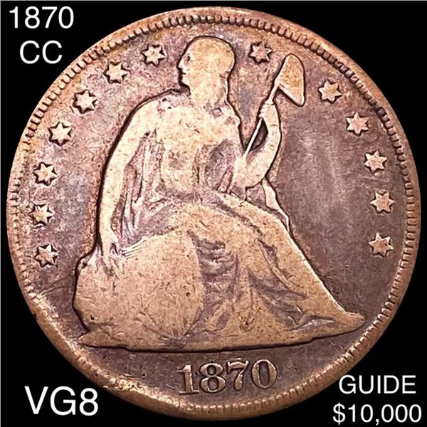 1870-CC Seated Liberty Dollar NICELY CIRCULATED
