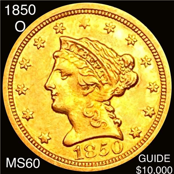 1850-O $2.50 Gold Quarter Eagle UNCIRCULATED
